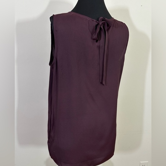 Loft sz sm top silky feel sleeveless, Front is a raspberry and remainder is brn - Picture 8 of 10
